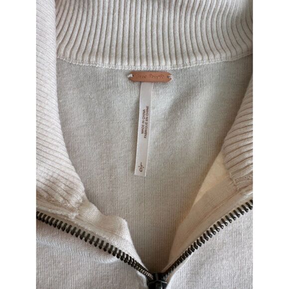 Free People Costal Stripe Pullover Champagne Navy Combo Large - Picture 3 of 9